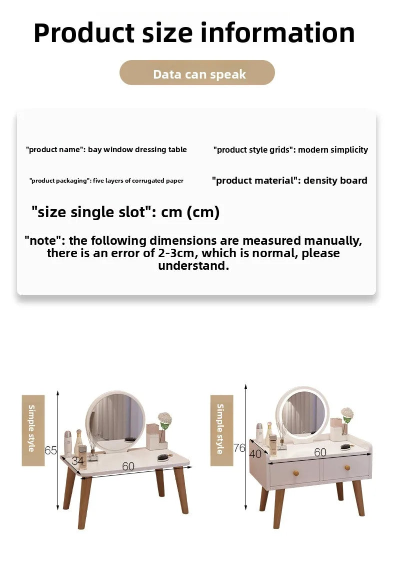 Coiffeuse moderne avec baie vitrée pour chambre à coucher