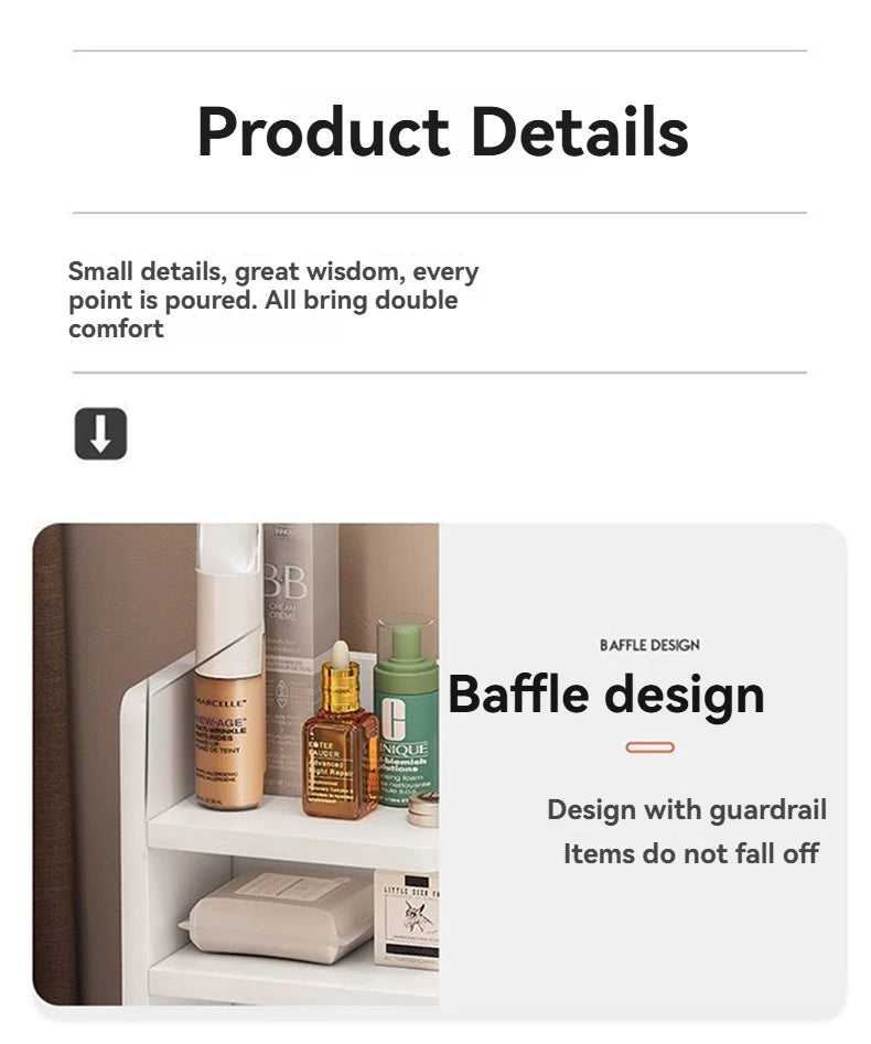 Coiffeuse moderne avec miroir et rangement, petite et élégante