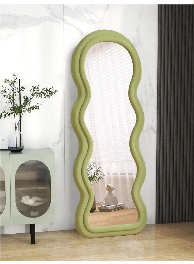 Miroir ondulé pleine longueur, design nordique luxe, livraison gratuite