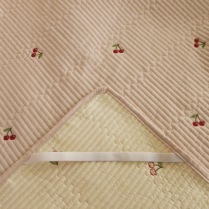 Ensemble Couvre-lit Matelassé Chic en Coton - 3 Pièces avec Taies