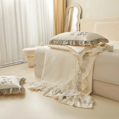 Ensemble de couvre-lit d'été brodé chic - léger et doux, 1 à 3 pièces