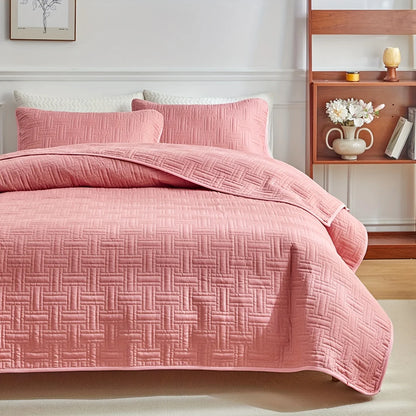 Couverture de lit 3 pièces en polyester doux - Confort toutes saisons