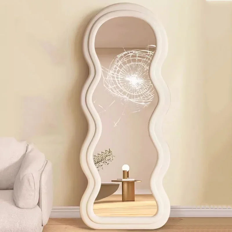 Miroir ondulé pleine longueur, design nordique luxe, livraison gratuite