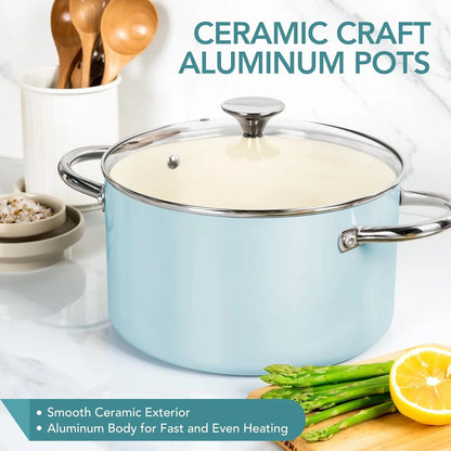 Marmite antiadhésive Michelangelo 6L avec couvercle - Compatible Induction