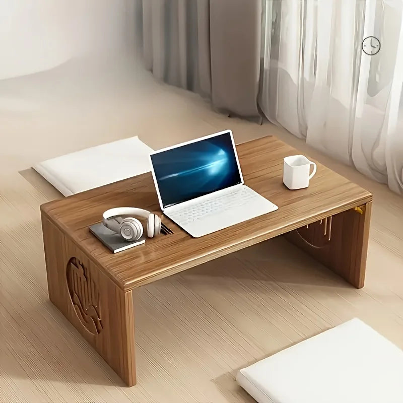 Table pliante en bambou – Style japonais, idéale pour chambre et bureau