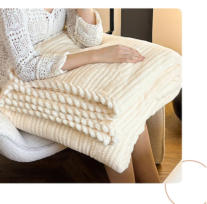 Couverture King Size à Carreaux - Chaude et Confortable pour Canapé