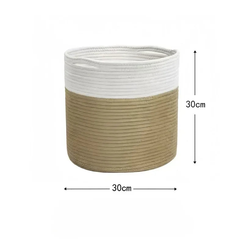 Panier à Linge en Corde de Coton - Panier de Rangement Pliable Luxe