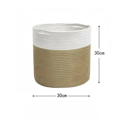 Panier à Linge en Corde de Coton - Panier de Rangement Pliable Luxe