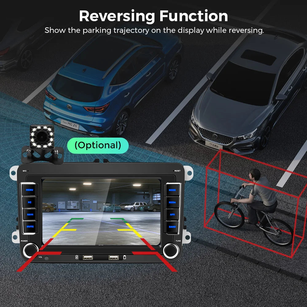 Autoradio Android 7" GPS Carplay pour VW, Seat, Audi - 2Din