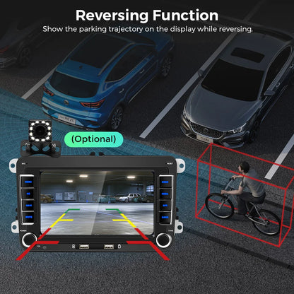 Autoradio Android 7" GPS Carplay pour VW, Seat, Audi - 2Din