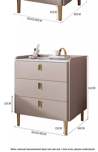 Table de chevet multifonctionnelle avec 3 tiroirs pour chambre