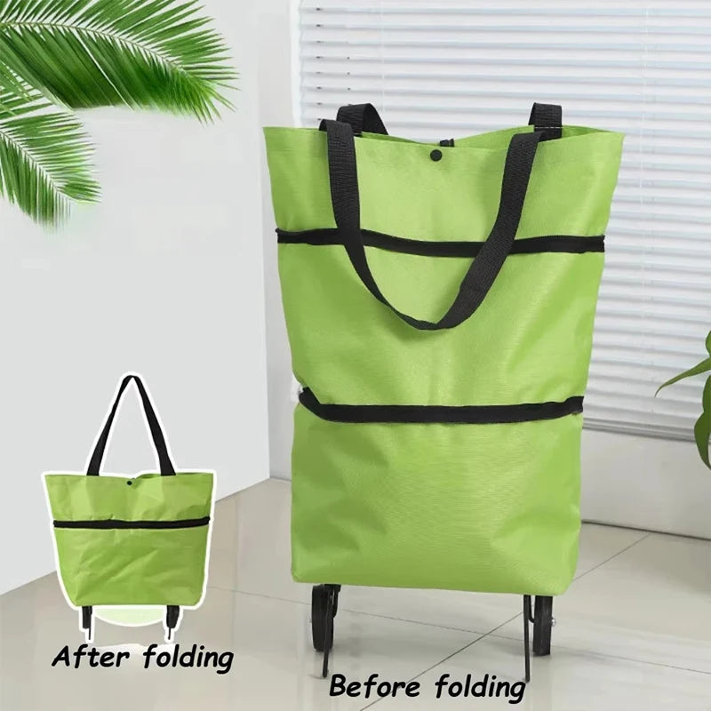 Chariot à roulettes pliable pour courses - Sac à provisions pratique