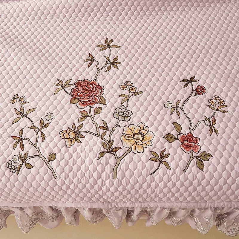 Ensemble de couvre-lit d'été brodé chic - léger et doux, 1 à 3 pièces