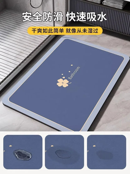 Tapis de Bain en Diatomite Antidérapant - Séchage Rapide & Lavable