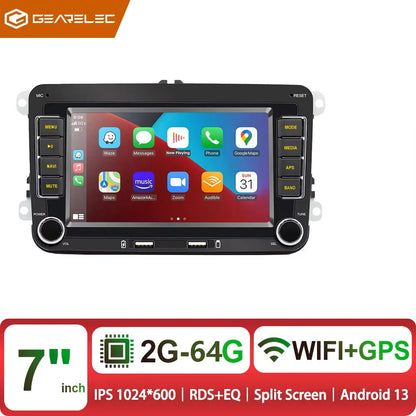 Autoradio Android 7" GPS Carplay pour VW, Seat, Audi - 2Din
