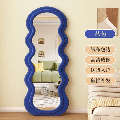 Miroir ondulé pleine longueur, design nordique luxe, livraison gratuite