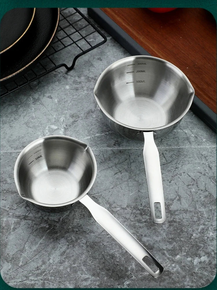 Marmite en inox avec manche en bois - Casserole épaisse 1PC