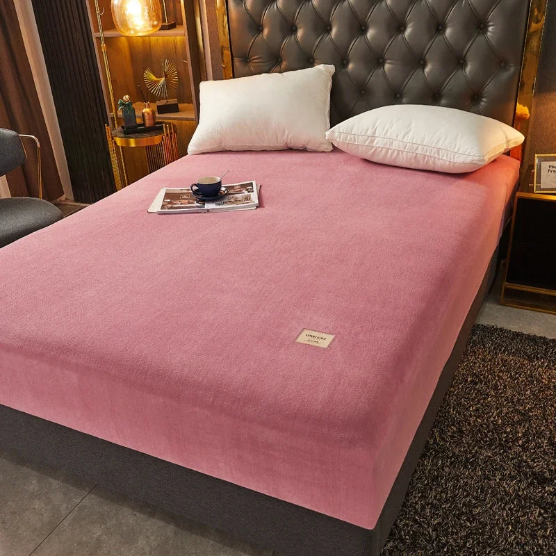 Drap-housse en peluche douce OKHOME - Literie chaude et luxueuse