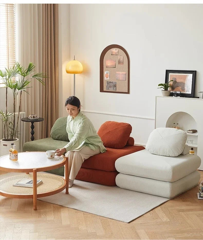 Canapé-lit pliant en tissu pour petit salon - Confort tatami