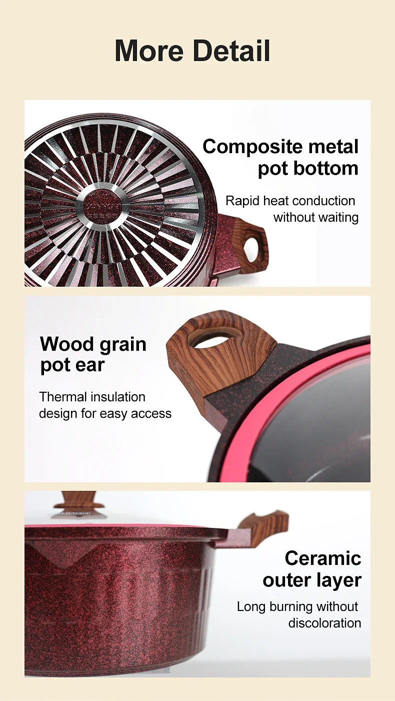 Ensemble de casseroles antiadhésives en céramique - 15 pièces avec couvercle