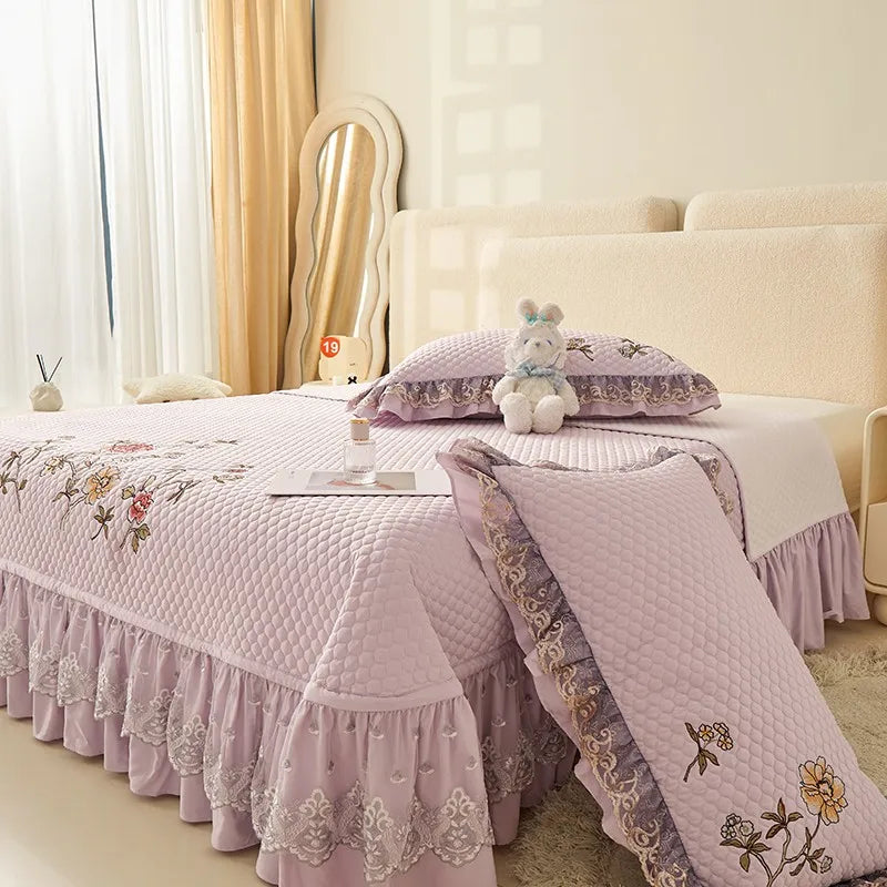 Ensemble de couvre-lit d'été brodé chic - léger et doux, 1 à 3 pièces