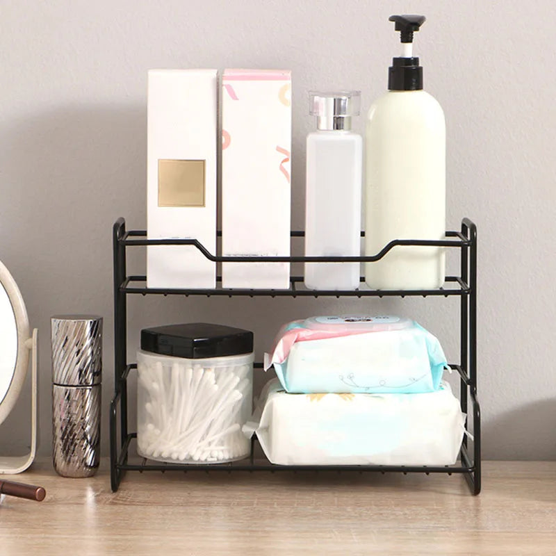 Étagères de rangement en acier inoxydable pour salle de bain et cuisine