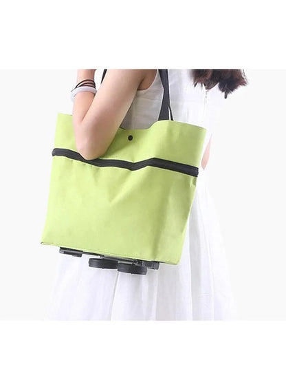 Chariot à roulettes pliable pour courses - Sac à provisions pratique