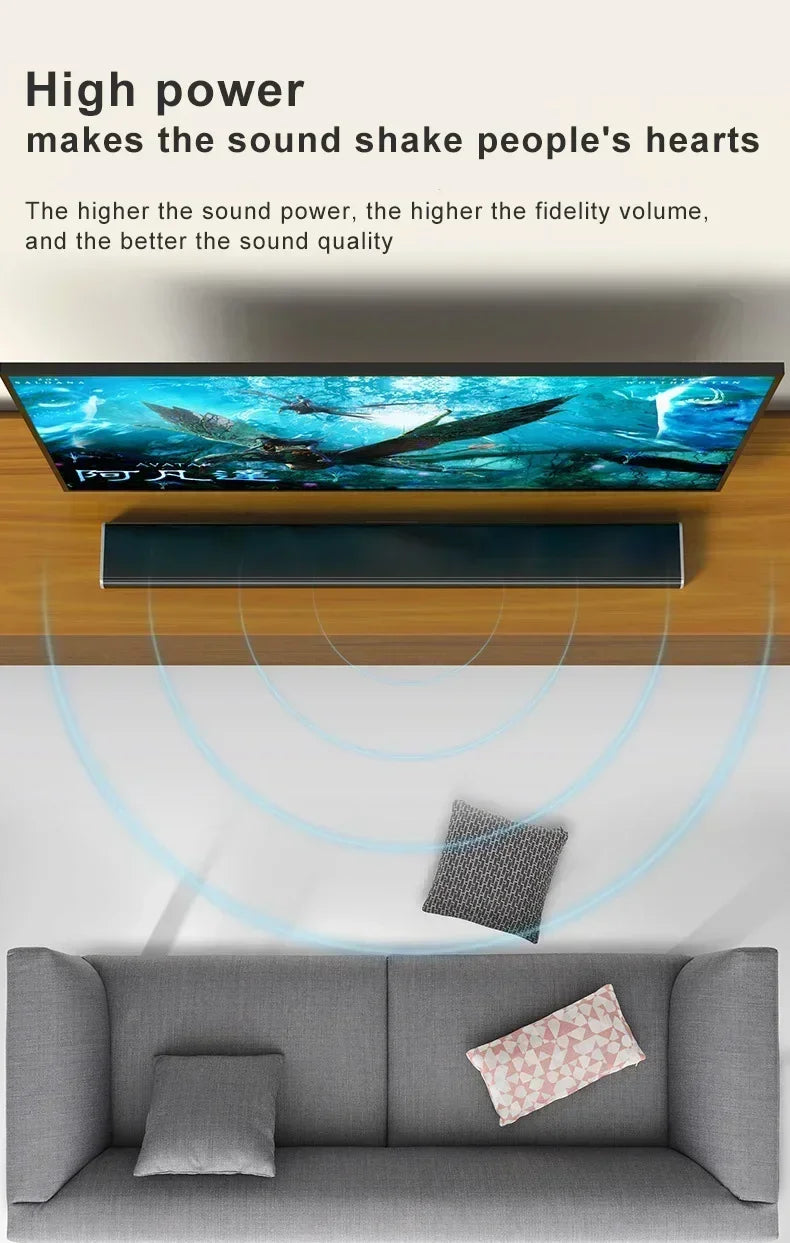 Barre de son 9D avec caisson de basses, Bluetooth & HDMI