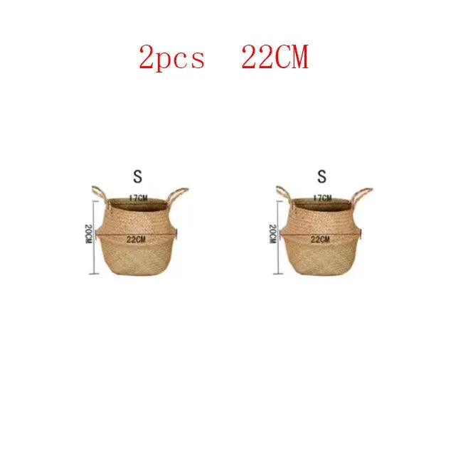 Pot de Fleurs en Rotin WF1015 - Rangement Élégant pour Vêtements