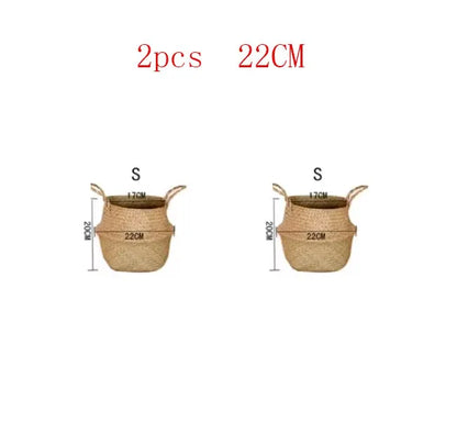 Pot de Fleurs en Rotin WF1015 - Rangement Élégant pour Vêtements