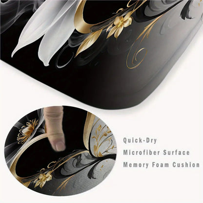 Tapis de bain élégant en cœur avec housse et antidérapant