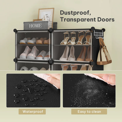 Armoire à chaussures pliable en PP transparent - Organisateur modulaire