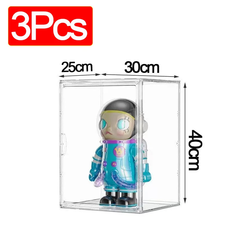 Boîte de rangement acrylique transparente pour figurines et maquillage