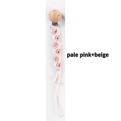 Porte-tétine en macramé et chanvre pour bébé - Tétine en coton artisanale