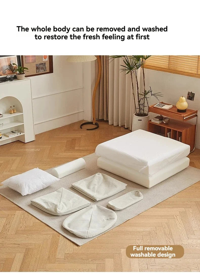 Canapé-lit pliant en tissu pour petit salon - Confort tatami