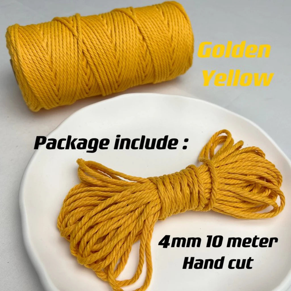 Corde en coton naturel 4mm pour macramé - 10m de créativité DIY