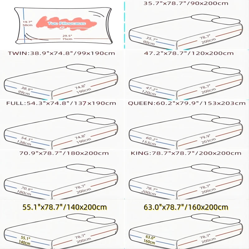 Ensemble de draps King Size 100% Polyester, 3 pièces avec élastique