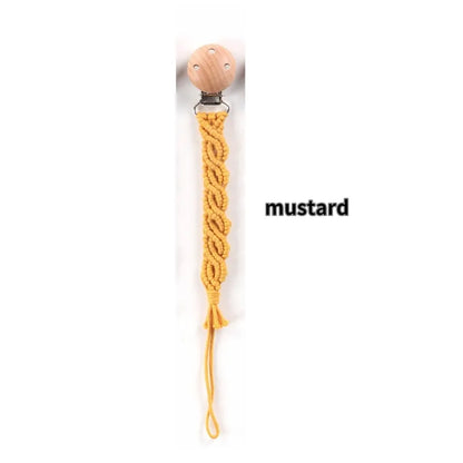 Porte-tétine en macramé et chanvre pour bébé - Tétine en coton artisanale