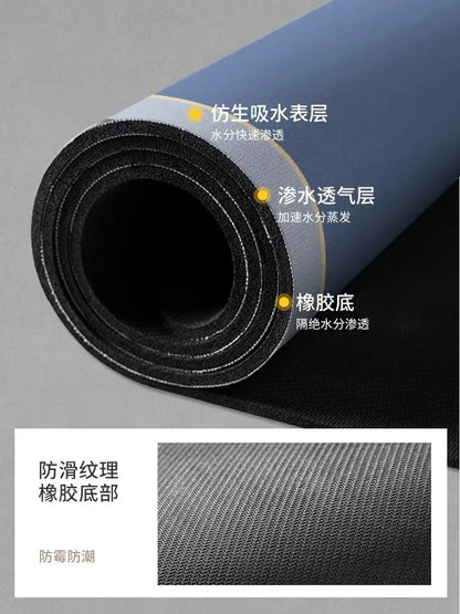 Tapis de Bain en Diatomite Antidérapant - Séchage Rapide & Lavable