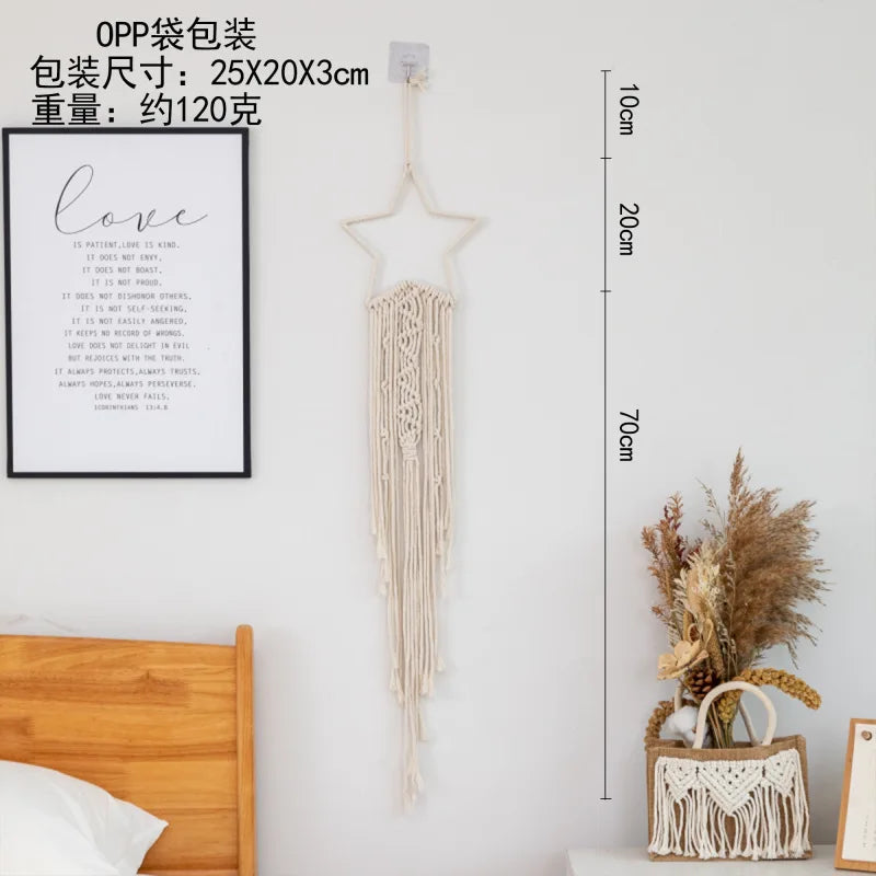 Attrape-rêves en macramé Boho - Décoration murale pour bébé