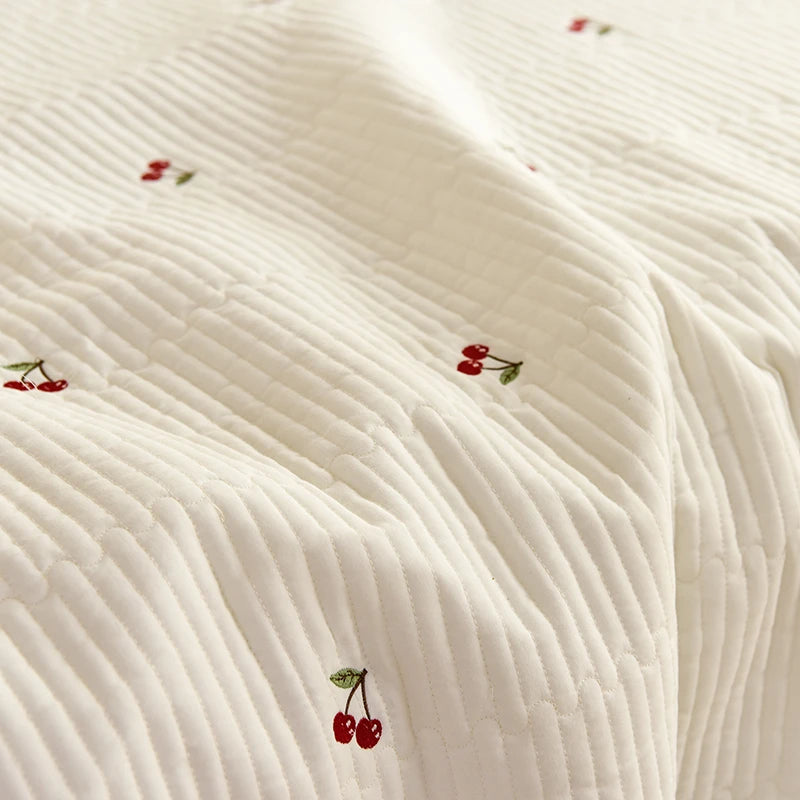 Ensemble Couvre-lit Matelassé Chic en Coton - 3 Pièces avec Taies