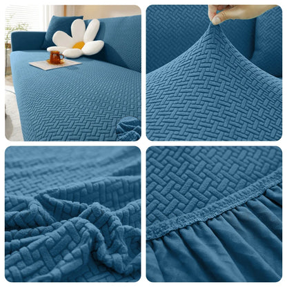 Housse de canapé élastique Jacquard | Protection pour salon L-Shape