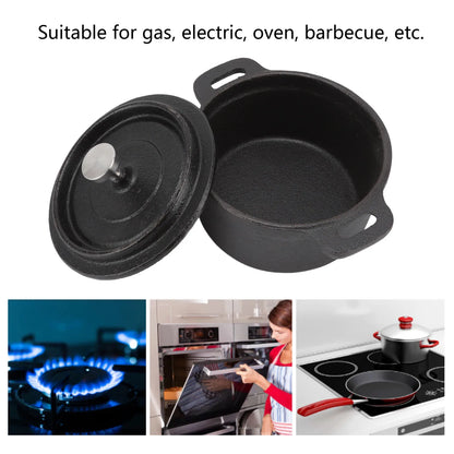 Marmite en fonte avec couvercle pour cuisson lente et pâtes