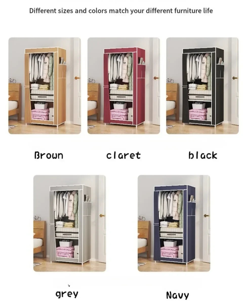 Armoire pliable en tissu minimaliste pour rangement de vêtements