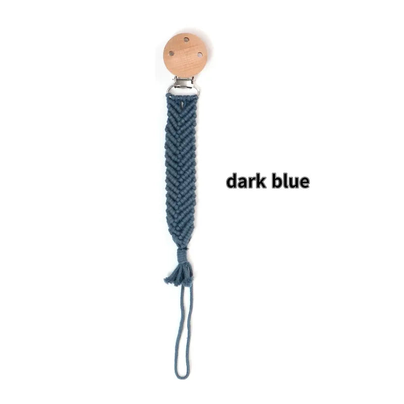 Porte-tétine en macramé et chanvre pour bébé - Tétine en coton artisanale