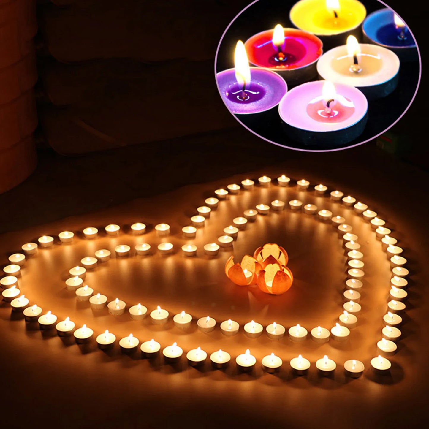 Bougies parfumées à la citronnelle - Lot de 50, anti-insectes et romantiques