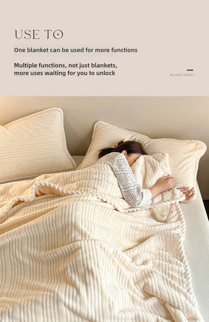 Couverture King Size à Carreaux - Chaude et Confortable pour Canapé