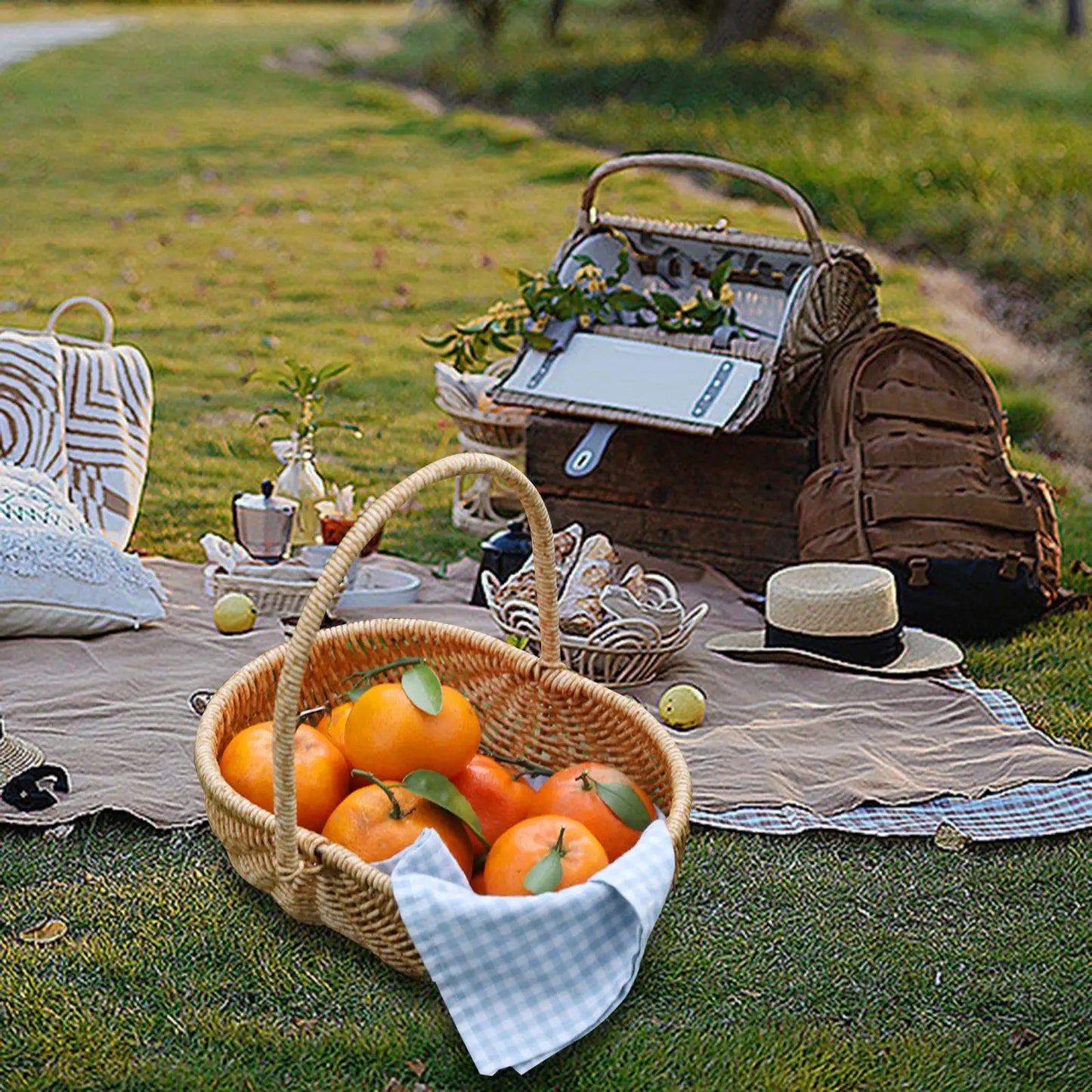 Mir de Rangement en Bois Rustique pour Pique-Nique et Fleurs