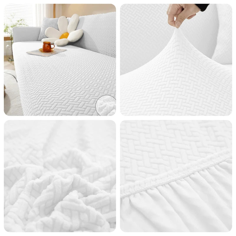 Housses de canapé élastiques Jacquard pour salon en L - LEVIVEl