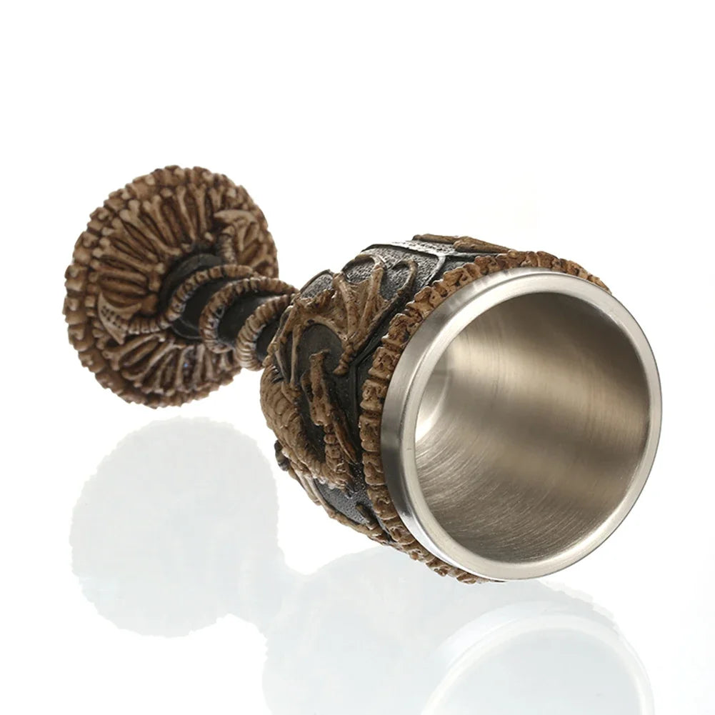 Tasse Viking en Bois Isolée - Baril Double Paroi en Métal